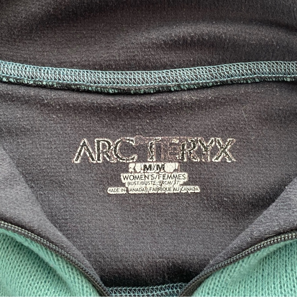 Arc'teryx Light Turquoise Quarter Zip Polartec Pullover Fleece Jacket Size M - Picture 10 of 14